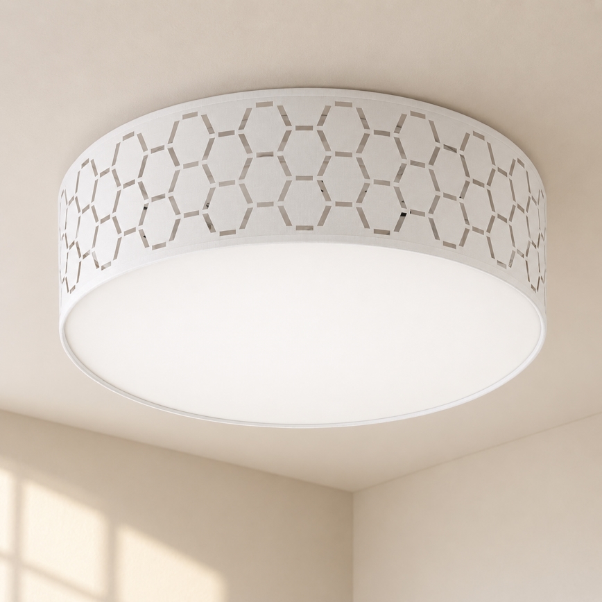 Stropna svjetiljka ULLE 2xE27/15W/230V Ø 45 cm bijela
