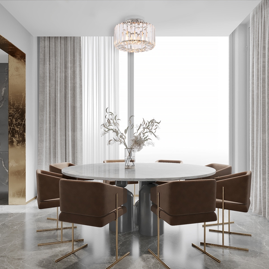 Stropna svjetiljka VETRO 1xE27/15W/230V Ø 24,5 cm matirani krom