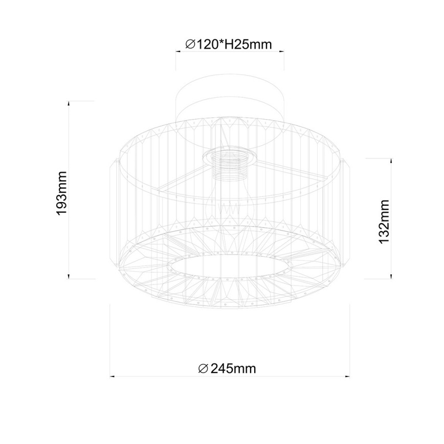 Stropna svjetiljka VETRO 1xE27/15W/230V Ø 24,5 cm matirani krom