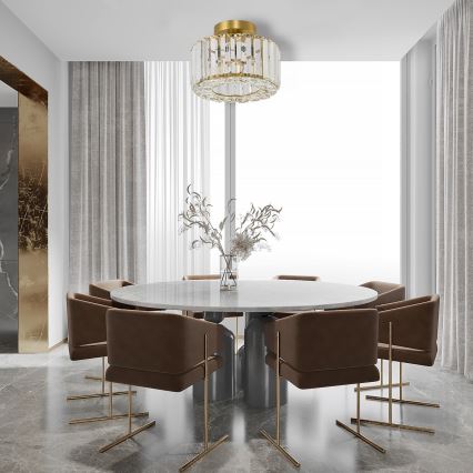 Stropna svjetiljka VETRO 1xE27/15W/230V Ø 24,5 cm zlatna