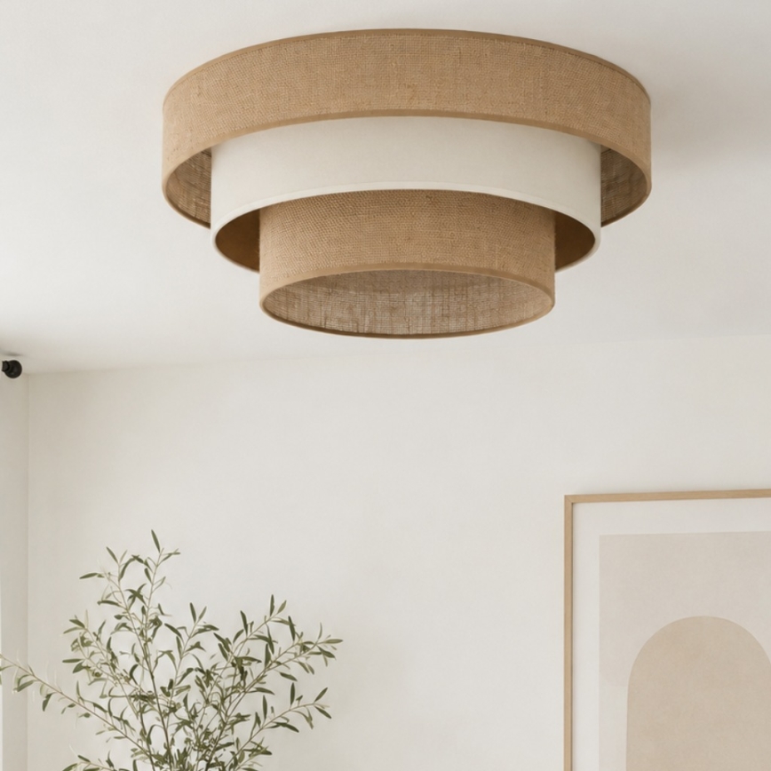 Stropna svjetiljka WENTA 1xE27/60W/230V pr. 50 cm juta/bež
