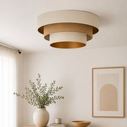 Stropna svjetiljka WENTA 1xE27/60W/230V, promjer 50 cm, bež/juta
