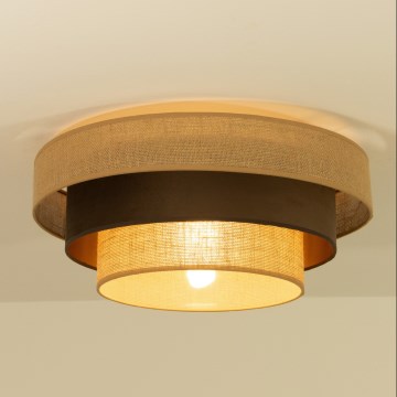 Stropna svjetiljka WENTA 1xE27/60W/230V promjer 50 cm juta/smeđa