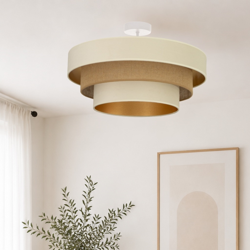 Stropna svjetiljka WENTA 1xE27/60W/230V Ø 50 cm bež/juta