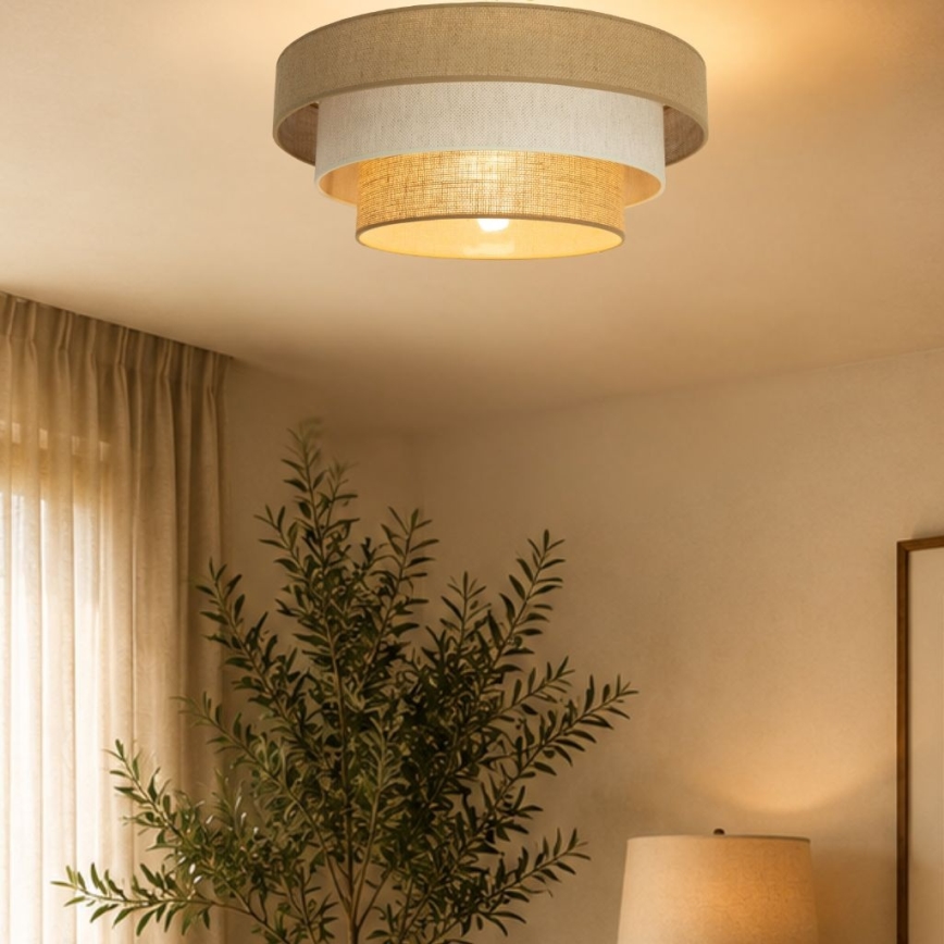 Stropna svjetiljka WENTA 1xE27/60W/230V Ø 50 cm juta/krem
