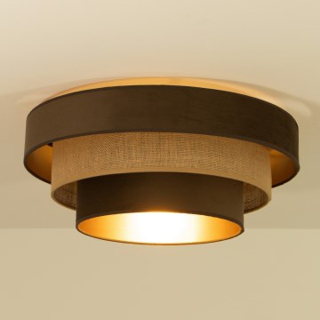 Stropna svjetiljka WENTA 1xE27/60W/230V Ø 50 cm smeđa/juta