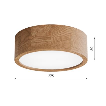 Stropna svjetiljka za kupaonicu CLEO 2xE27/24W/230V IP54 pr. 27,5 cm hrast