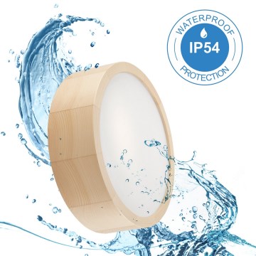 Stropna svjetiljka za kupaonicu NATURAL 2xE27/15W/230V IP54 bor ø 27 cm - FSC certificirano