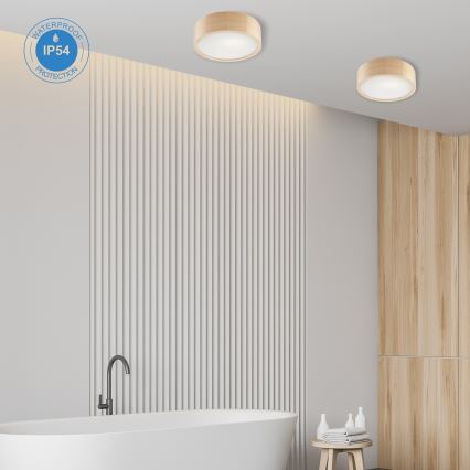 Stropna svjetiljka za kupaonicu NATURAL 2xE27/15W/230V IP54 bor ø 27 cm