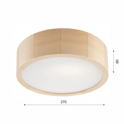 Stropna svjetiljka za kupaonicu NATURAL 2xE27/15W/230V IP54 bor ø 27 cm