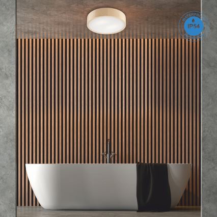 Stropna svjetiljka za kupaonicu NATURAL 3xE27/15W/230V IP54 bor ø 37 cm - FSC certificirano