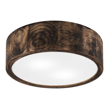 Stropna svjetiljka za kupaonicu OAK SMOKY 2xE27/15W/230V IP54 ø 27,5 cm hrast/smeđa