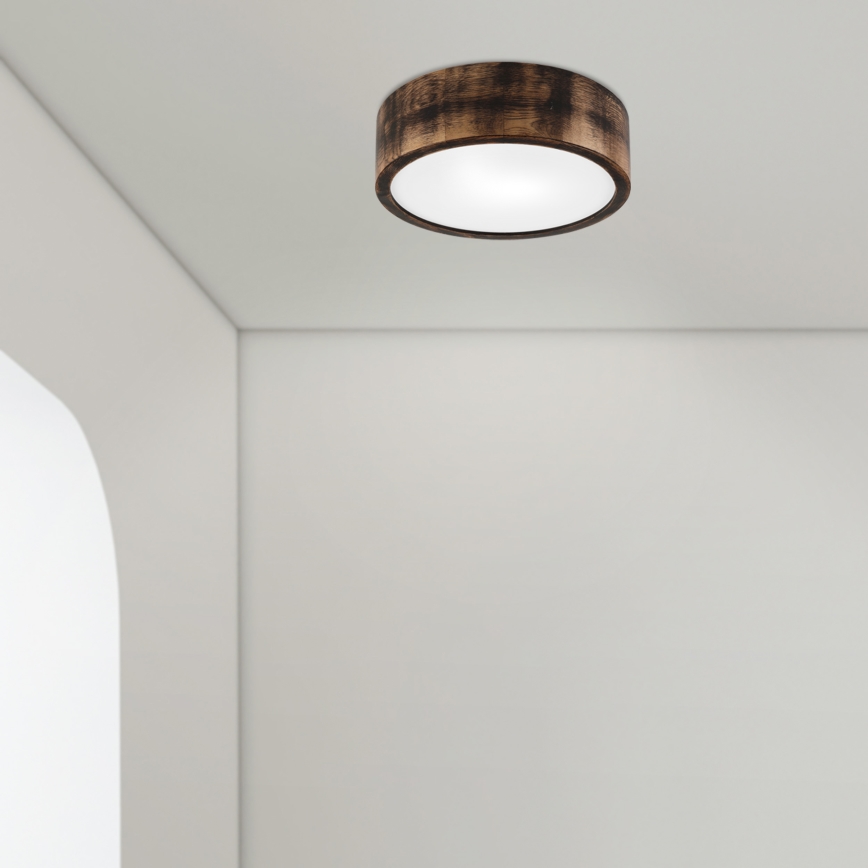 Stropna svjetiljka za kupaonicu OAK SMOKY 2xE27/15W/230V IP54 ø 27,5 cm hrast/smeđa