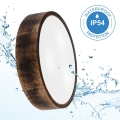 Stropna svjetiljka za kupaonicu OAK SMOKY 3xE27/15W/230V IP54 ø 37,5 cm hrast/smeđa