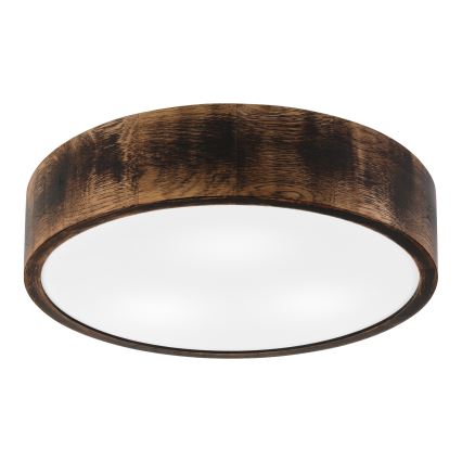 Stropna svjetiljka za kupaonicu OAK SMOKY 3xE27/15W/230V IP54 ø 37,5 cm hrast/smeđa