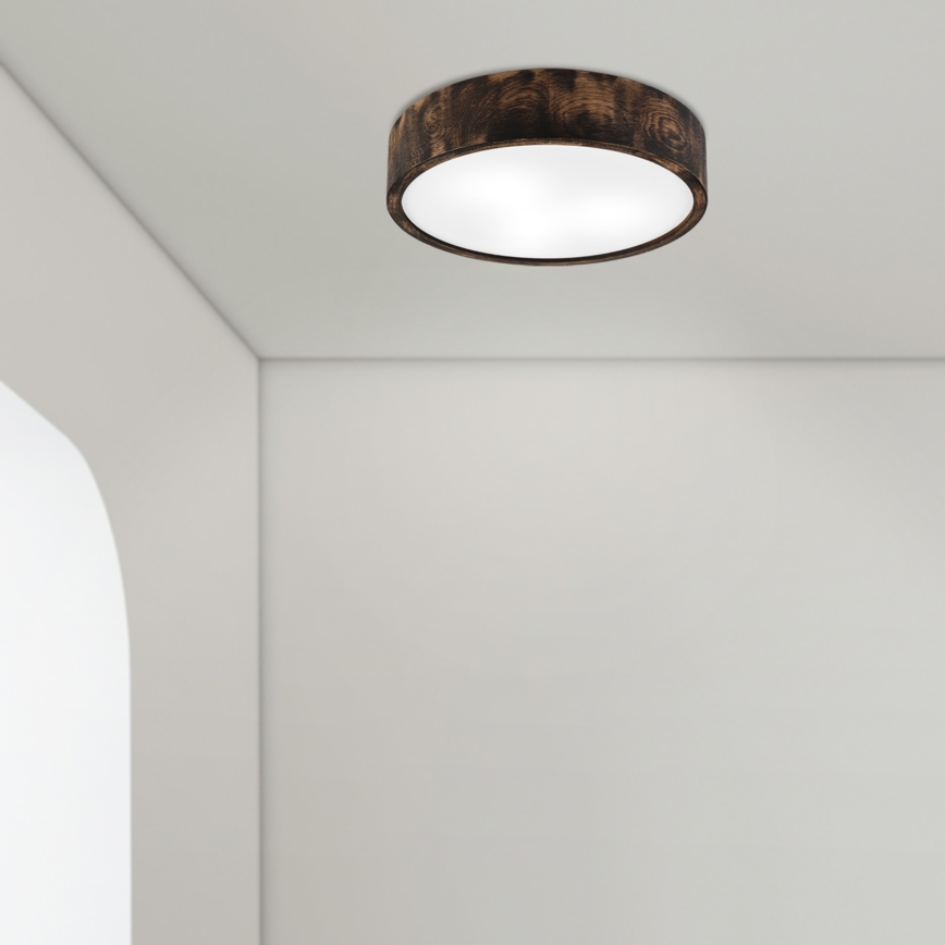 Stropna svjetiljka za kupaonicu OAK SMOKY 3xE27/15W/230V IP54 ø 37,5 cm hrast/smeđa