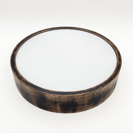 Stropna svjetiljka za kupaonicu OAK SMOKY 3xE27/15W/230V IP54 ø 37,5 cm hrast/smeđa