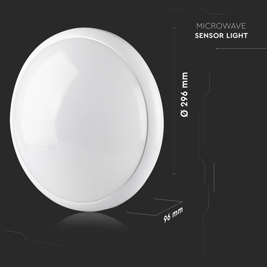 Stropna svjetiljka za kupaonicu sa senzorom 1xE27/60W/230V IP44 ø 29,6 cm