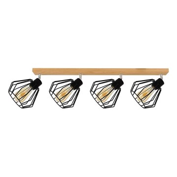 Stropna ugradna svjetiljka VENTI 4xE27/15W/230V hrast