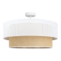 Stropni luster BORHO 1xE27/60W/230V Ø 40 cm bijela/juta