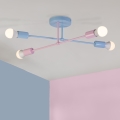 Stropni luster CAMBRIDGE 4xE27/15W/230V plava/ružičasta