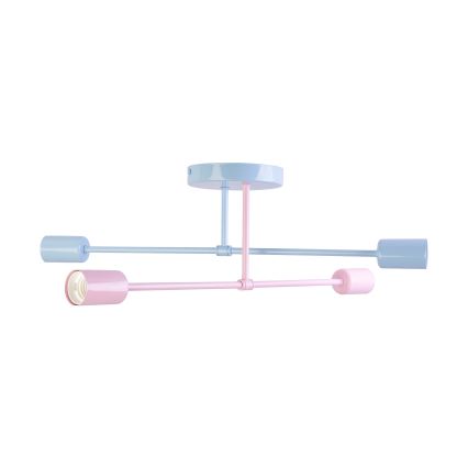 Stropni luster CAMBRIDGE 4xE27/15W/230V plava/ružičasta
