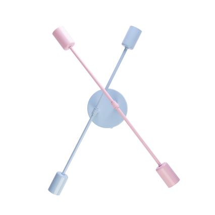 Stropni luster CAMBRIDGE 4xE27/15W/230V plava/ružičasta