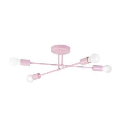 Stropni luster CAMBRIDGE 4xE27/15W/230V ružičasta