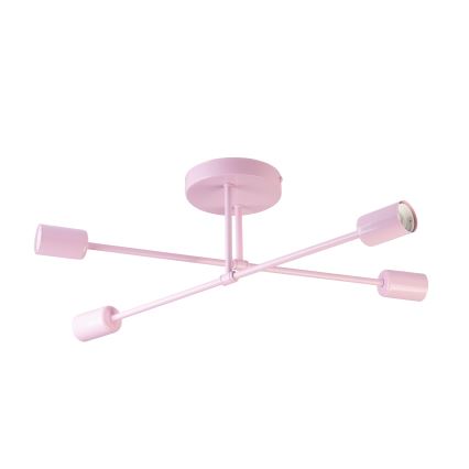 Stropni luster CAMBRIDGE 4xE27/15W/230V ružičasta