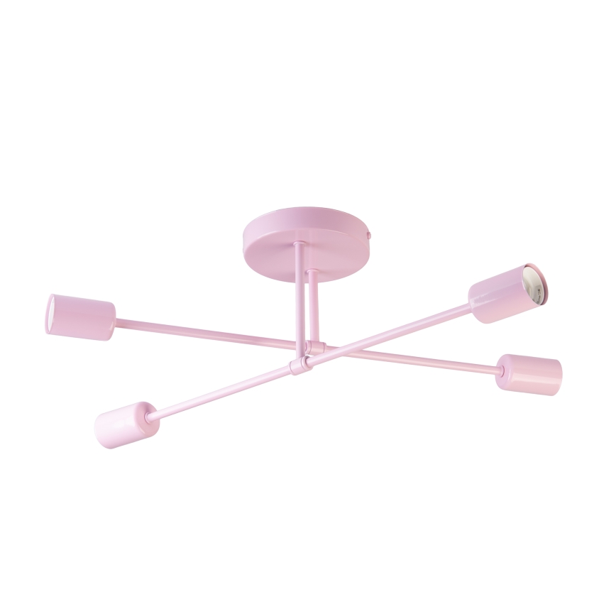 Stropni luster CAMBRIDGE 4xE27/15W/230V ružičasta