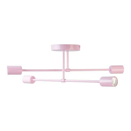 Stropni luster CAMBRIDGE 4xE27/15W/230V ružičasta