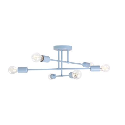 Stropni luster CAMBRIDGE 6xE27/15W/230V, plavi