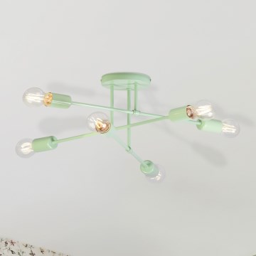 Stropni luster CAMBRIDGE 6xE27/15W/230V zeleni