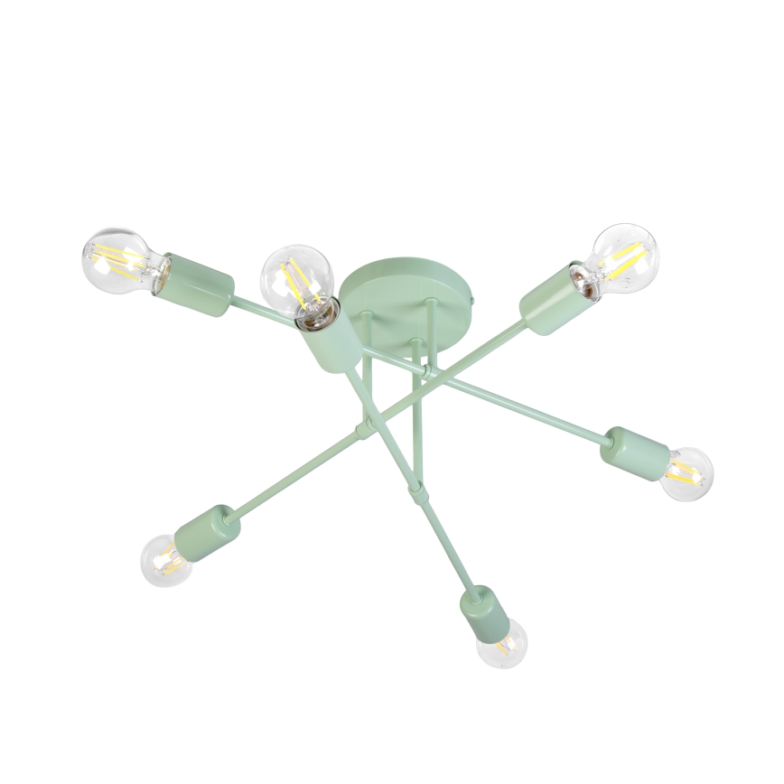 Stropni luster CAMBRIDGE 6xE27/15W/230V zeleni