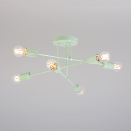 Stropni luster CAMBRIDGE 6xE27/15W/230V zeleni