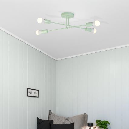 Stropni luster CAMBRIDGE za površinsku montažu 4x E27/15W/230V, zelena