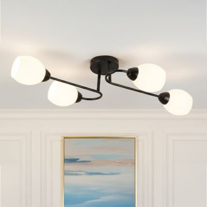 Stropni luster KING 4xE27/15W/230V crni