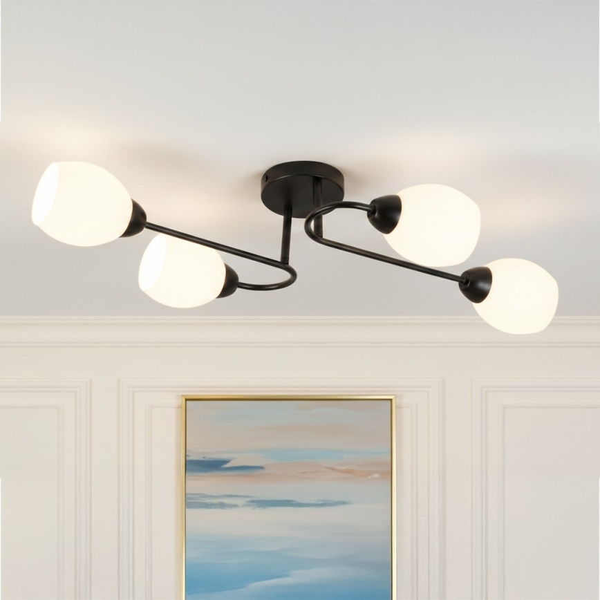 Stropni luster KING 4xE27/15W/230V crni