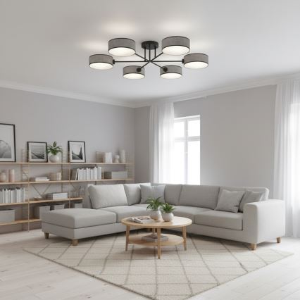 Stropni luster MAGA 6xE14/10W/230V siva