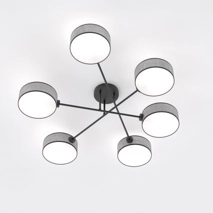 Stropni luster MAGA 6xE14/10W/230V siva