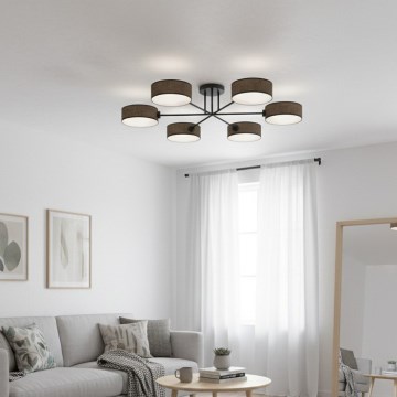 Stropni luster MAGA 6xE14/10W/230V smeđa
