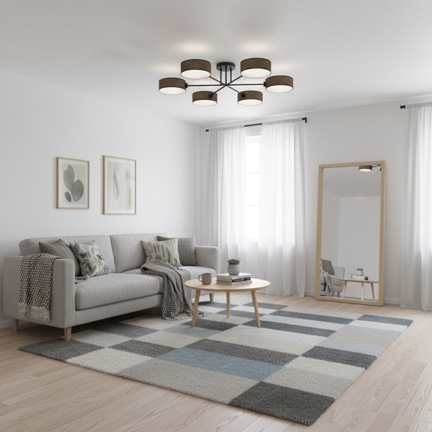 Stropni luster MAGA 6xE14/10W/230V smeđa