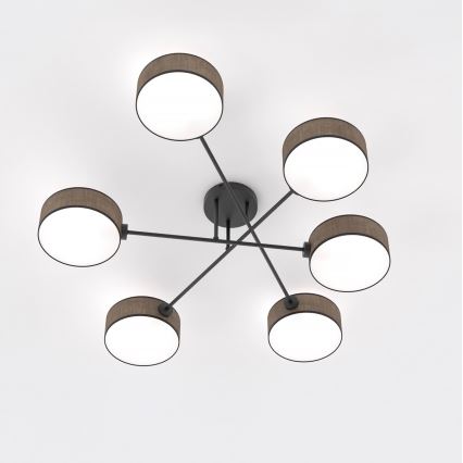 Stropni luster MAGA 6xE14/10W/230V smeđa