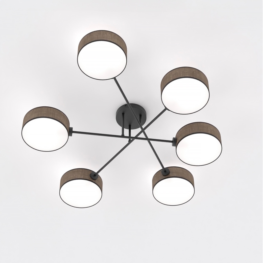 Stropni luster MAGA 6xE14/10W/230V smeđa