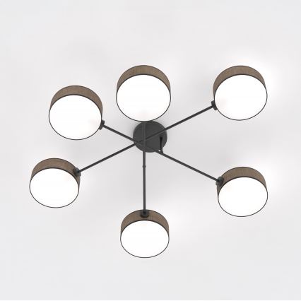 Stropni luster MAGA 6xE14/10W/230V smeđa