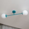 Stropni luster MOON 2xE27/15W/230V tirkizni