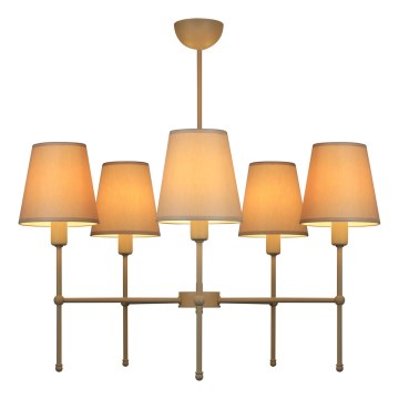 Stropni luster na šipci MADELA 5xE14/40W/230V bijela/bež