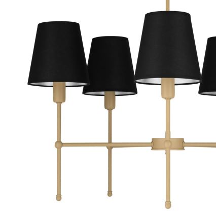 Stropni luster na štapu MADELA 5xE14/40W/230V crna/bež