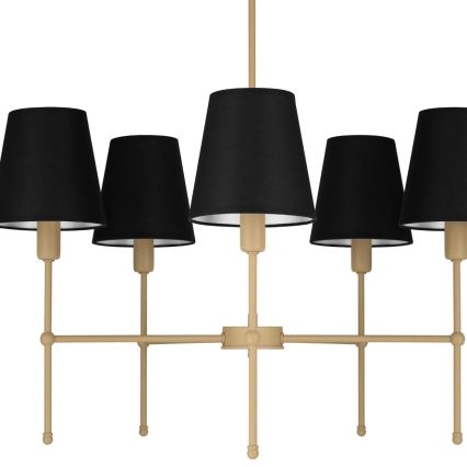 Stropni luster na štapu MADELA 5xE14/40W/230V crna/bež