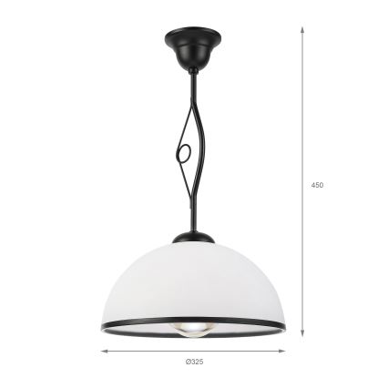 Stropni luster na štapu RETRO 1xE27/60W/230V crna/bijela